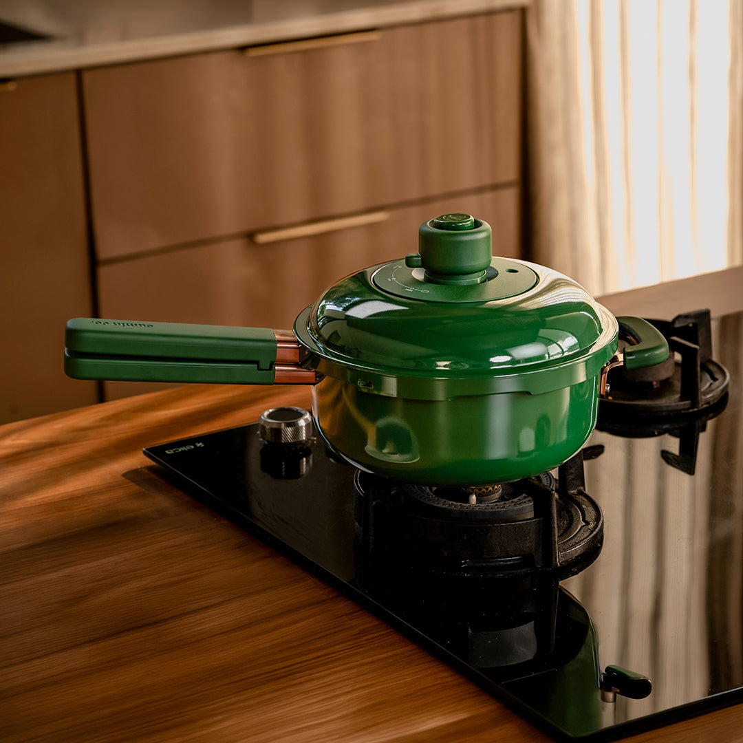 Treble Tri-Ply Pressure Cooker (3.5L) Moringa Green (Solid)