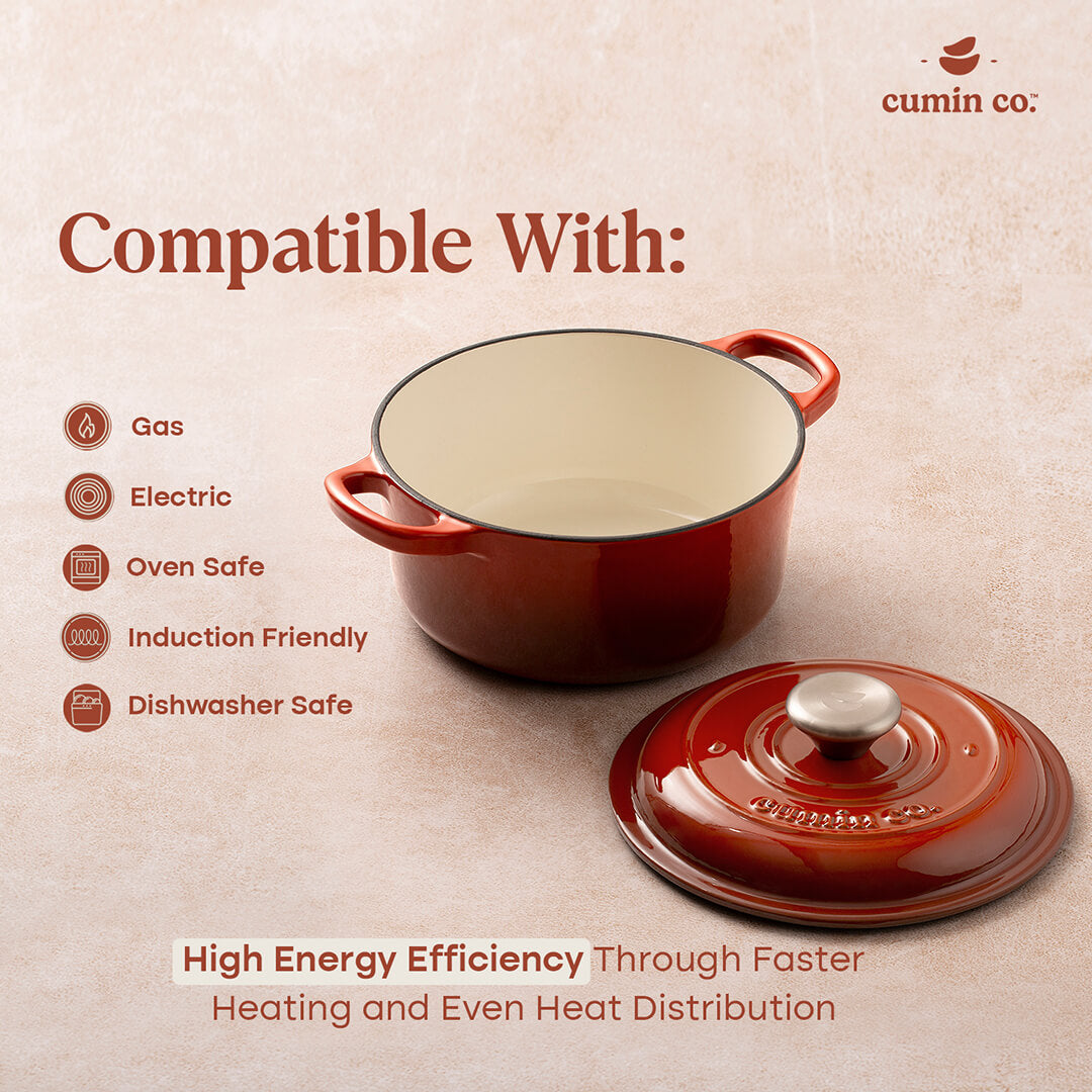 No. 8 Enamel Cast Iron Dutch Oven (2.2L)