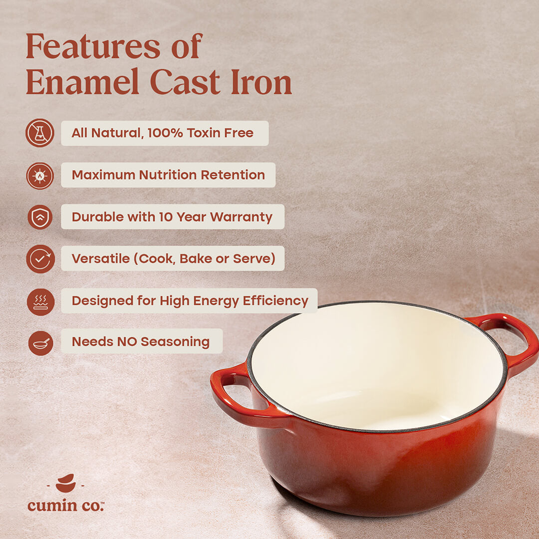 No. 8 Enamel Cast Iron Dutch Oven (2.2L)