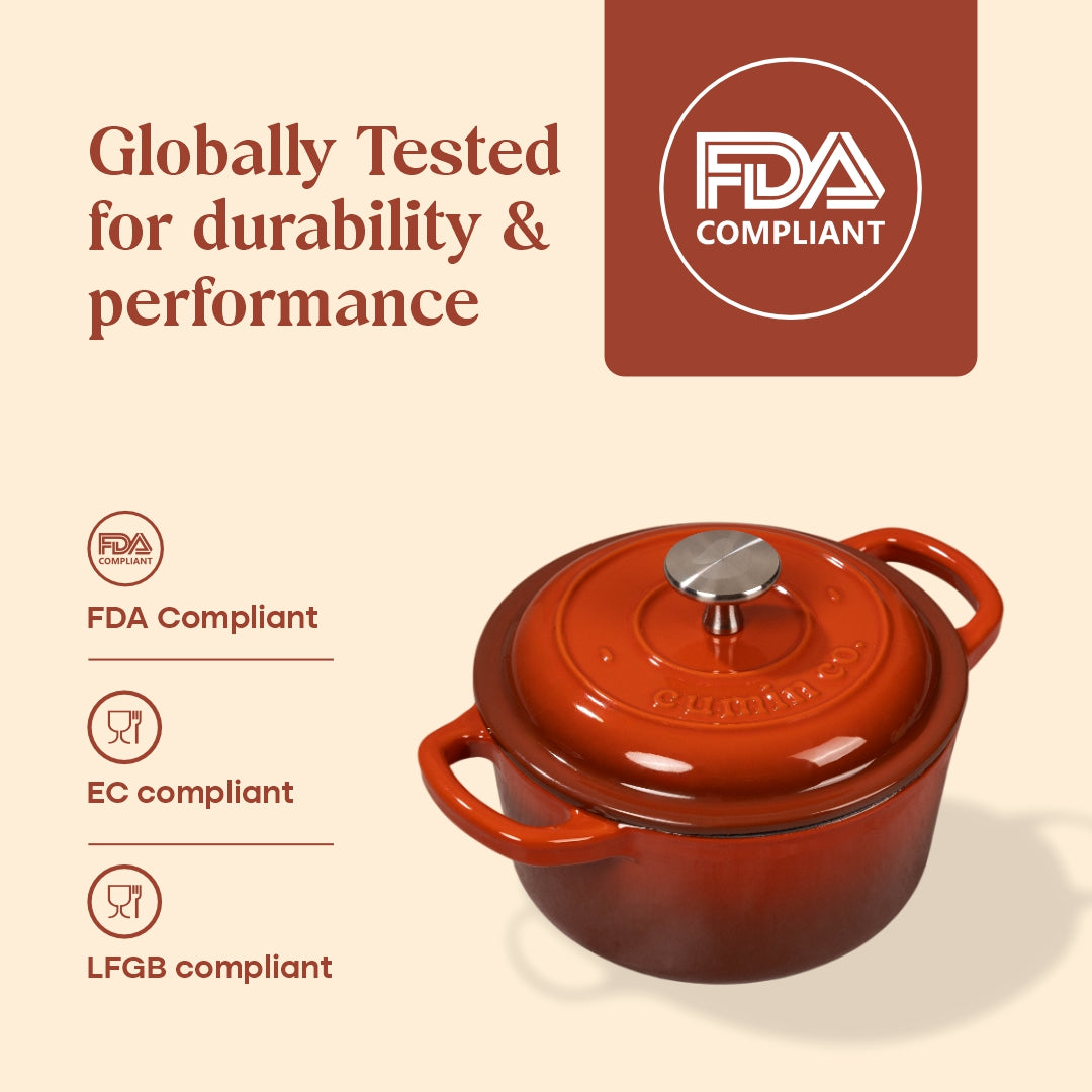 No. 6 Enamel Cast Iron Dutch Oven (1.2L)