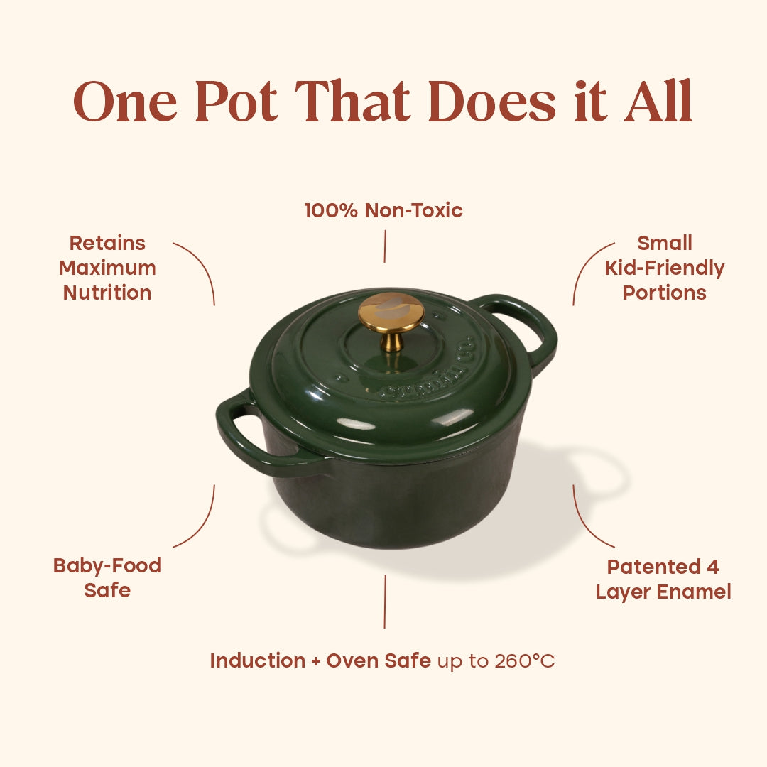 No. 6 Enamel Cast Iron Dutch Oven (1.2L)