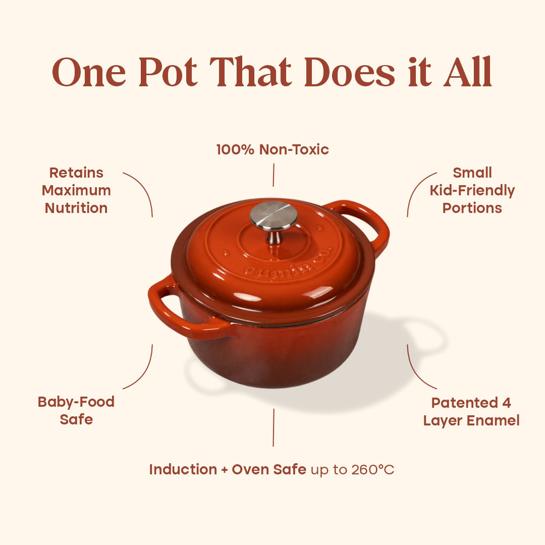 No. 6 Enamel Cast Iron Dutch Oven (1.2L)