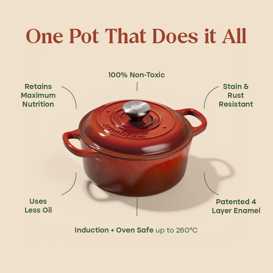 No. 8 Enamel Coated Dutch Oven