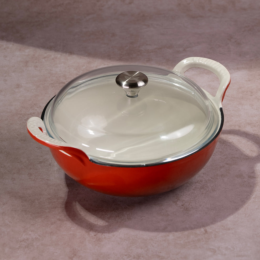 No. 10 Enamel Coated Cast Iron Kadai