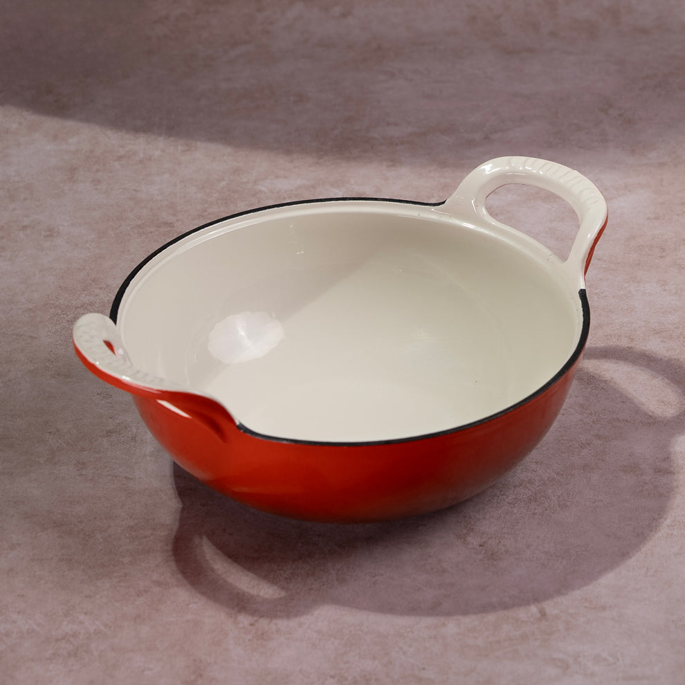 No. 10 Enamel Coated Cast Iron Kadai