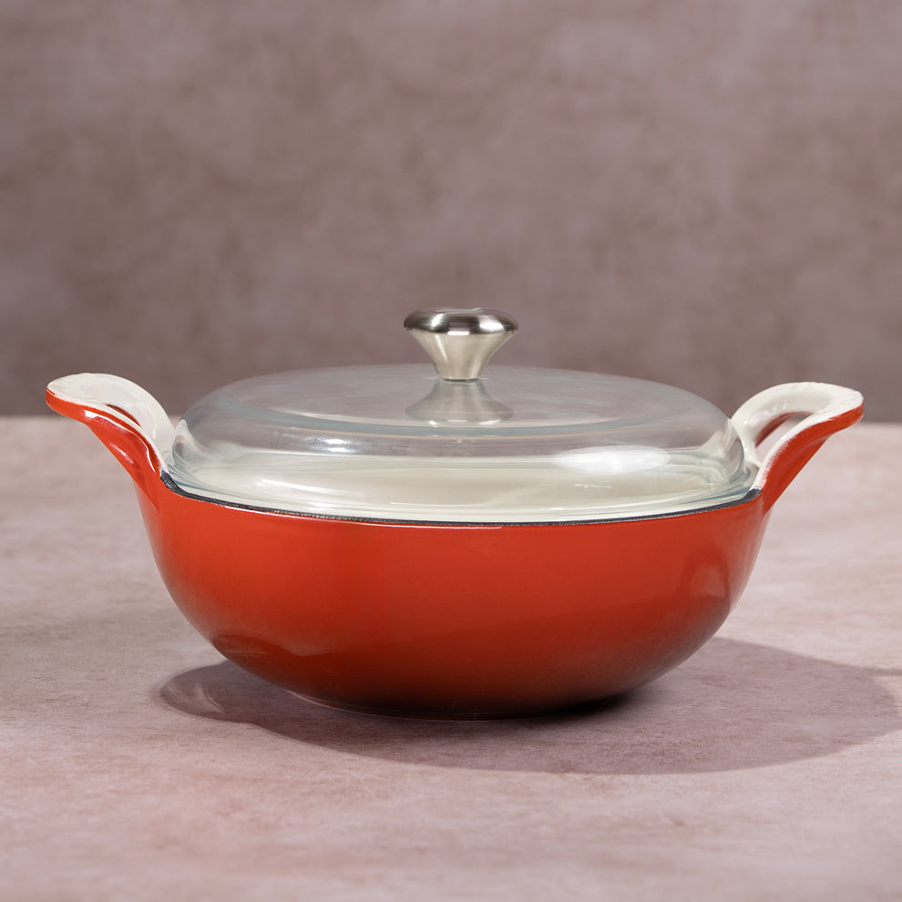 No. 10 Enamel Coated Cast Iron Kadai