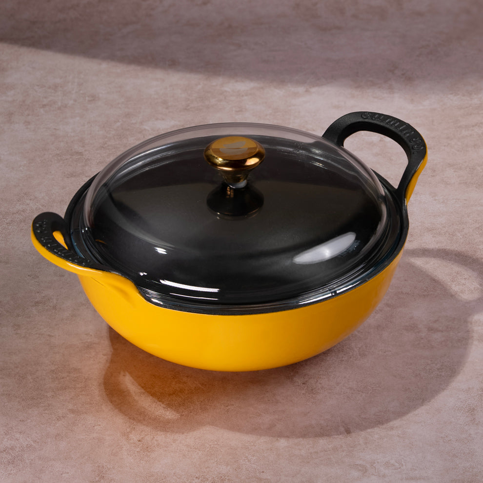 No. 10 Enamel Coated Cast Iron Kadai
