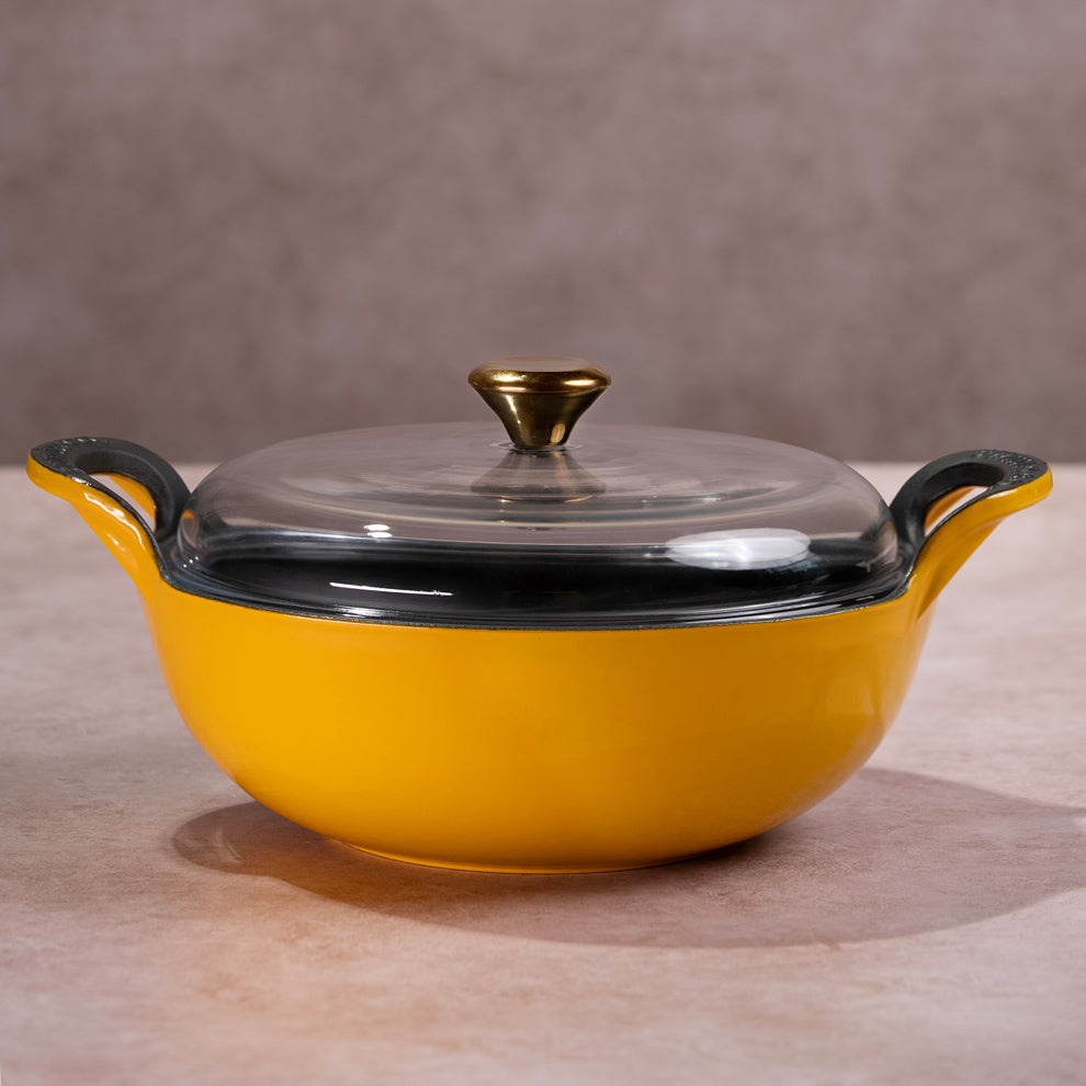 No. 10 Enamel Coated Cast Iron Kadai