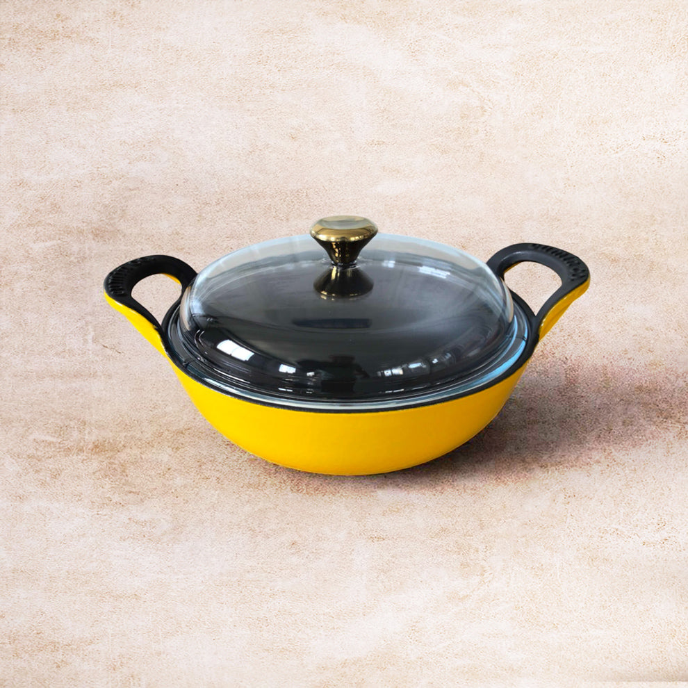 No. 10 Enamel Coated Cast Iron Kadai