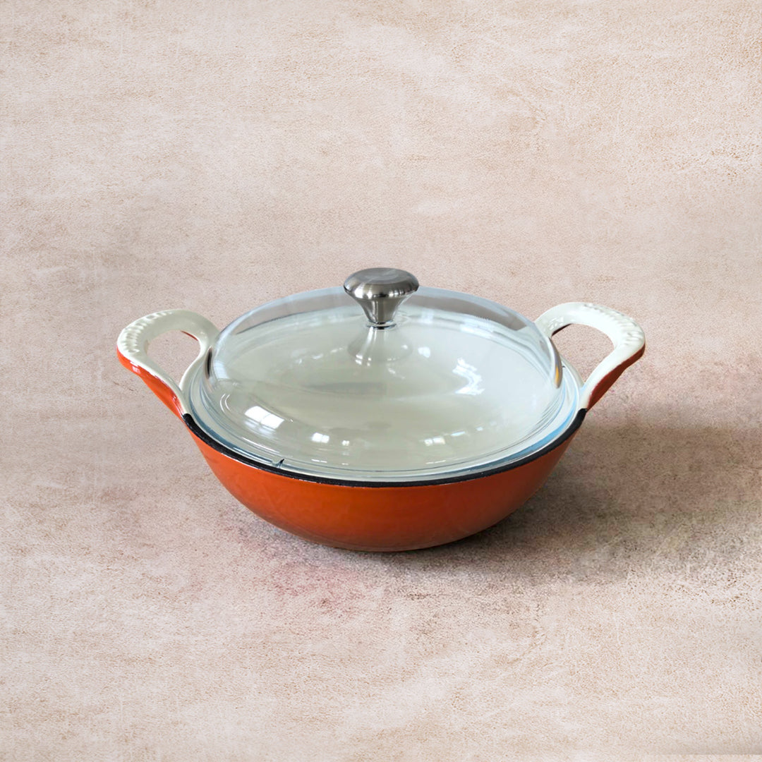 No. 10 Enamel Coated Cast Iron Kadai
