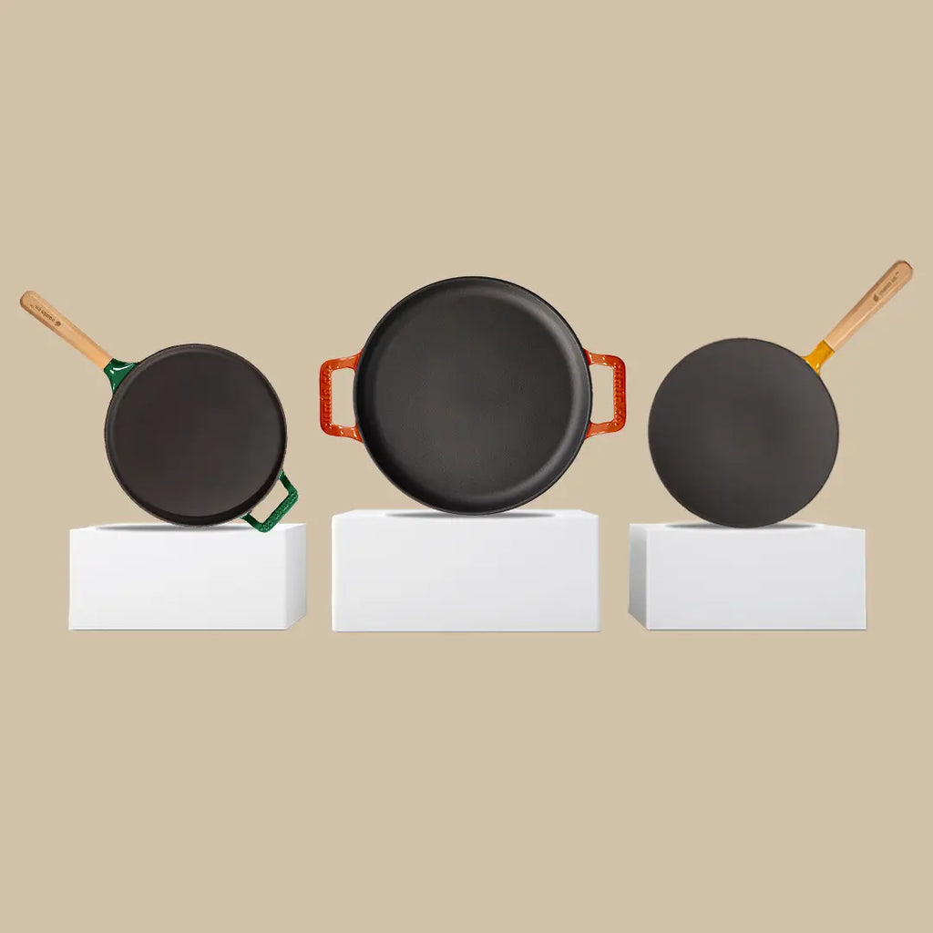Enamel Cast Iron Tawa | 100% Non Toxic Tava for Roti, Omelette