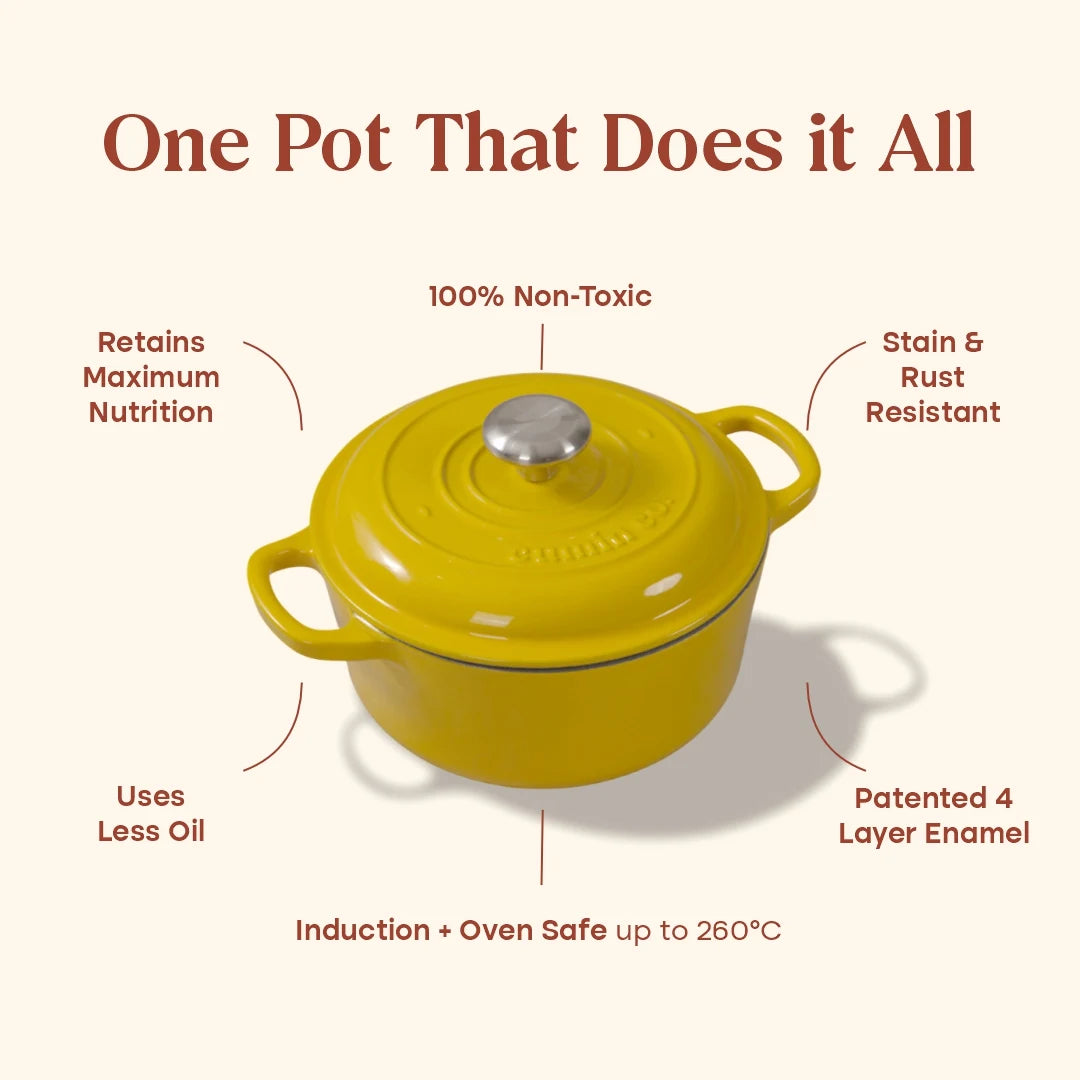 No. 8 Enamel Cast Iron Dutch Oven (2.2L)