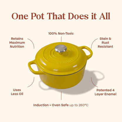 No. 8 Enamel Cast Iron Dutch Oven (2.2L)
