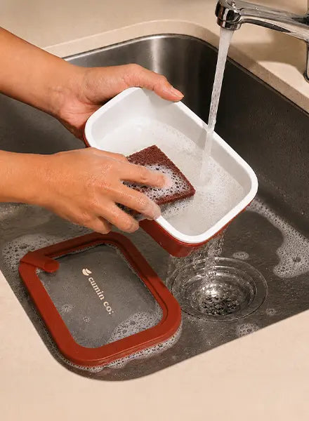 Use regular soap and gently scrub
