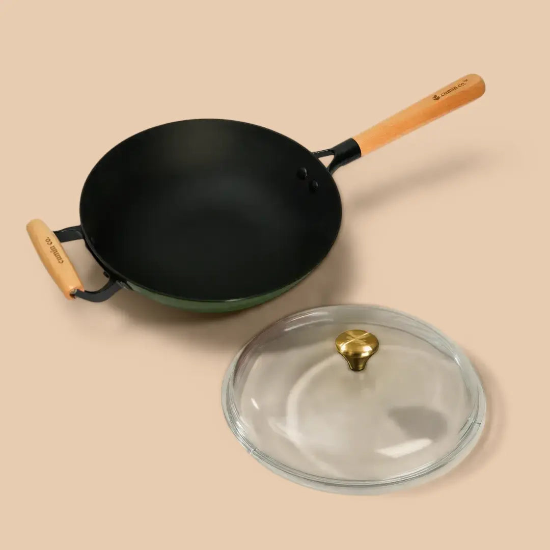 Moringa (Green) / Wok + Glass Lid