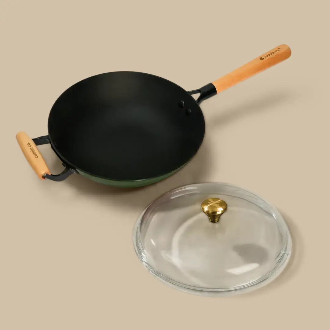Moringa (Green) / Wok + Glass Lid