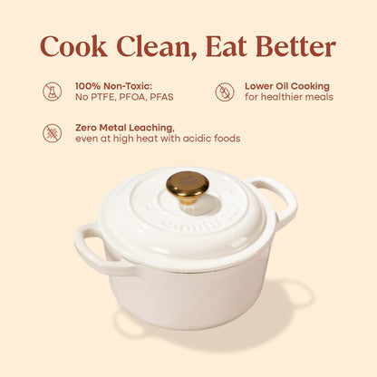 No. 6 Enamel Cast Iron Dutch Oven (1.2L)