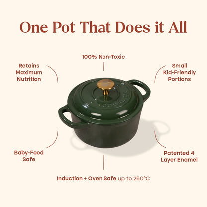 No. 6 Enamel Cast Iron Dutch Oven (1.2L)