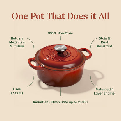 No. 8 Enamel Coated Dutch Oven
