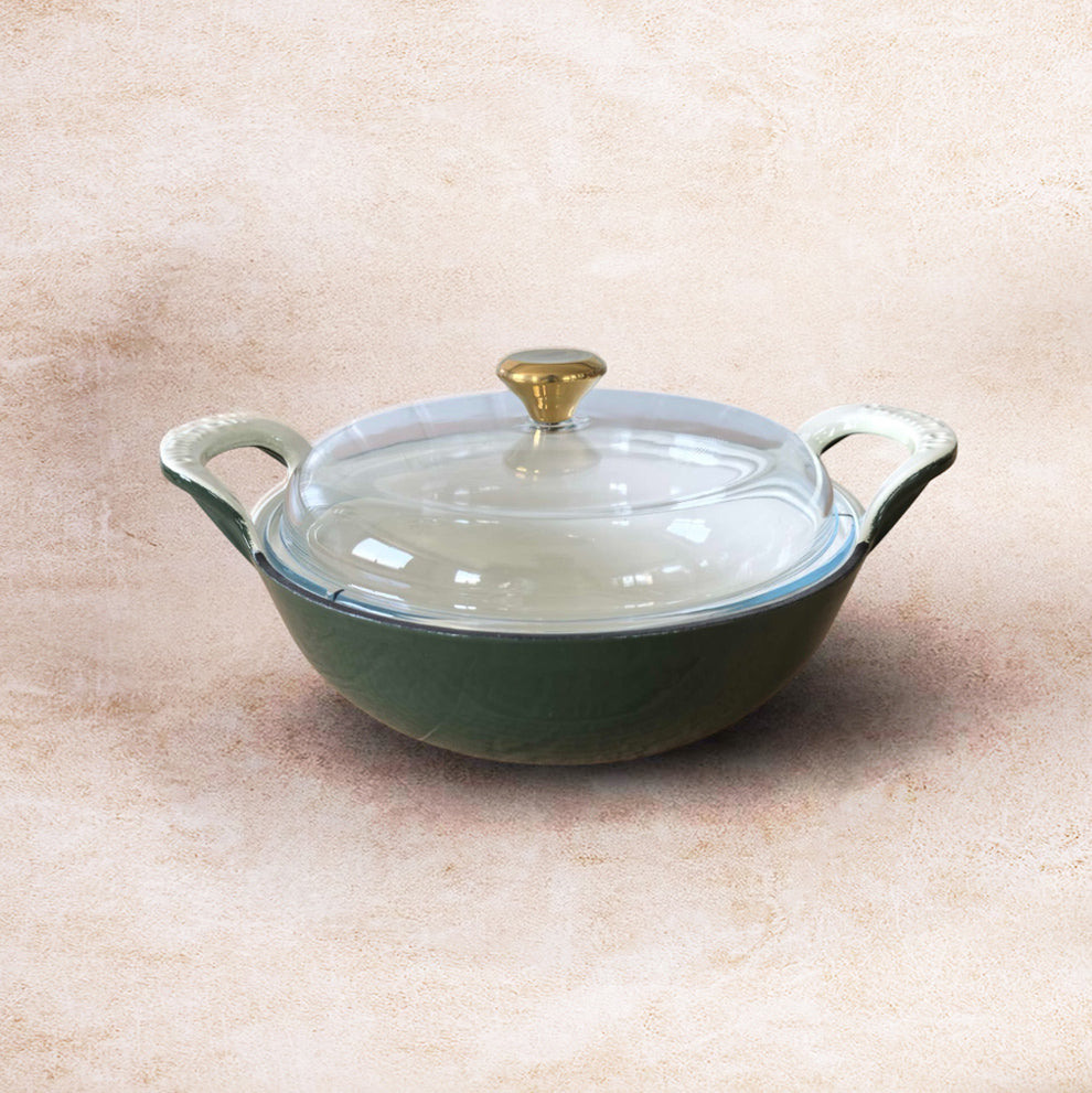 No. 10 Enamel Coated Cast Iron Kadai
