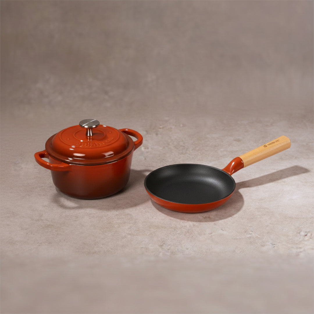 No. 6 Enamel Cast Iron Set