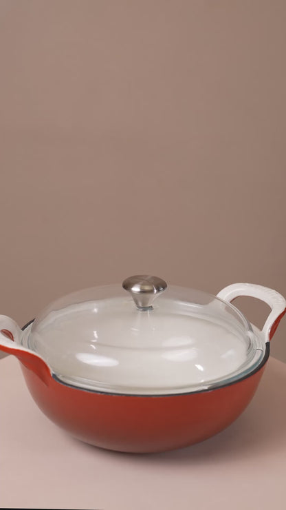 No. 10 Enamel Coated Cast Iron Kadai