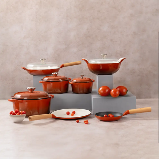 The Autumn Rust Kitchen Set (Glass Lid)